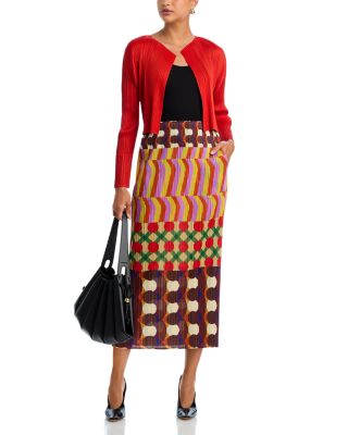 Pliss&eacute; Open Front Cardigan