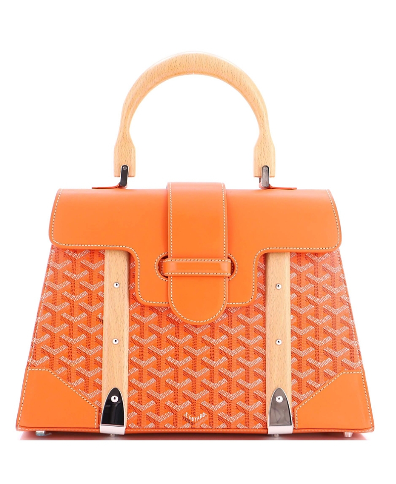 PRE-OWNED GOYARD Pre-owned Goyard Mm Saigon Top Handle Bag Coated Canvas With Leather In Orange