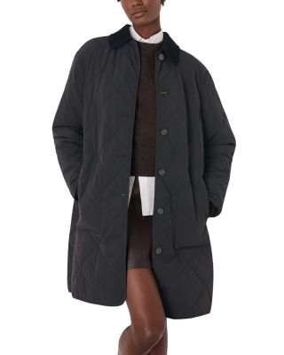 Quilted Cord Collar Coat
