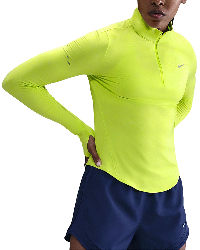 Nike Swift Dri Fit Mock Neck Half Zip Top In Yellow
