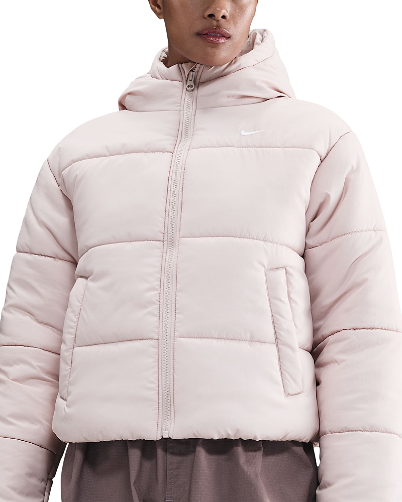 Nike Sportswear Classic Hooded Therma Fit Puffer Jacket In Pink