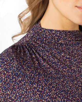 Mock Neck Gathered Top