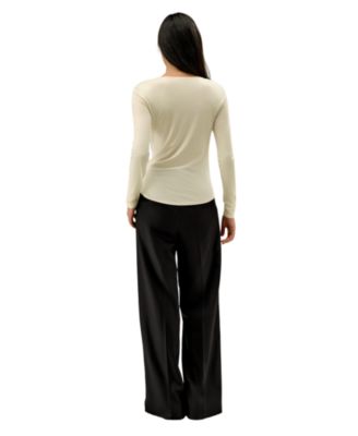  Scoop-Neck Pure Silk Slim Fit Top
