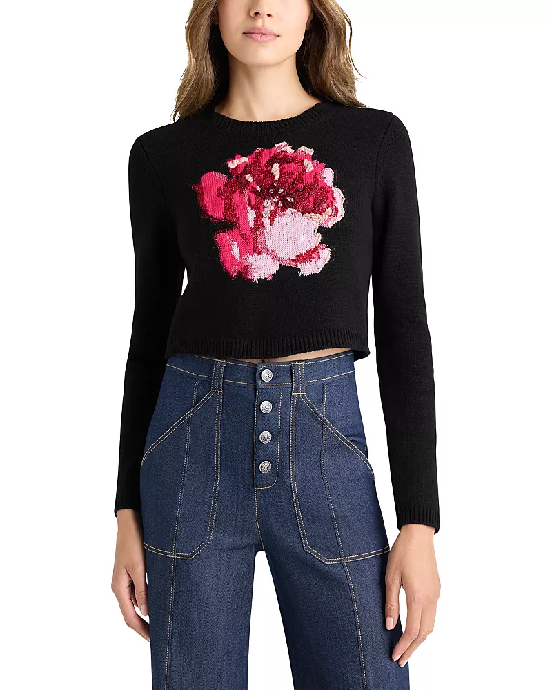 Cinq a Sept Heritage Rose Cropped Sweatshirt