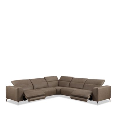 Nacosto Motion Leather Sectional Sofa