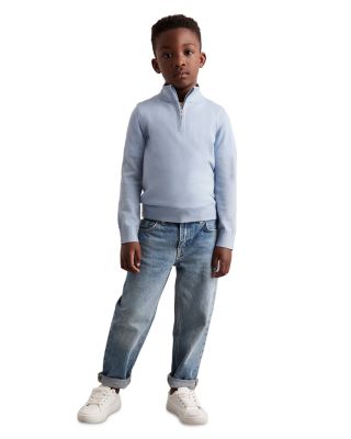 Boys' Long Sleeved Merino Wool Funnel Neck 1/2 Zip Sweater - Big Kid