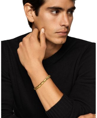 Men's Chevron Link Bracelet in 18K Yellow Gold, 7.6mm