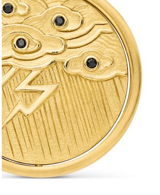 Men's Storm Duality Amulet in 18K Yellow Gold with Diamonds, 30mm