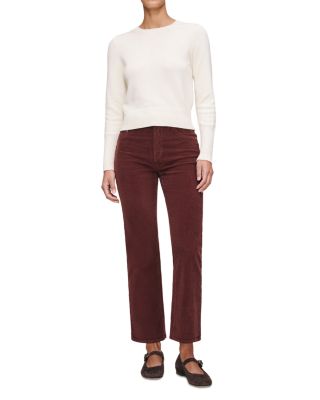 Patti High Rise Ankle Straight Corduroy Jeans in Syrah
