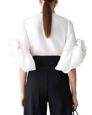 Silk Floral Sleeve Blouse