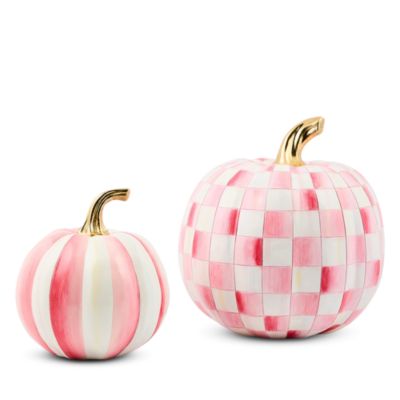 MacKenzie-Childs Small Classic Bubblegum Stripe & Medium Check