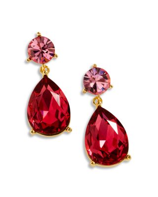 Contrasting Pink Crystal Drop Earrings