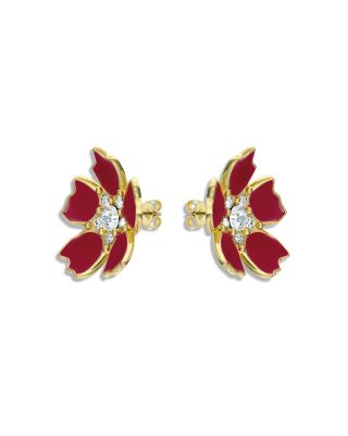 Crystal Flower Statement Stud Earrings