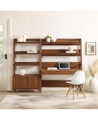 Bixby 2-Piece Wood Office Desk and Bookshelf