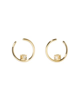 18K Yellow Gold Le Cube Diamant Spiral Hoop Earrings