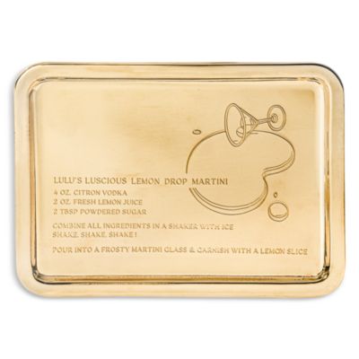 Lemon Drop Brass Finish Tray