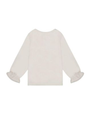  Girls' Jersey Top with Embroidered Floral Sleeves - Baby