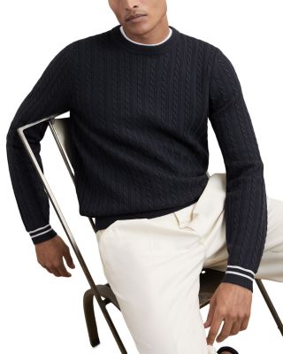 Luca Cable Knit Tipped Cuff Sweater