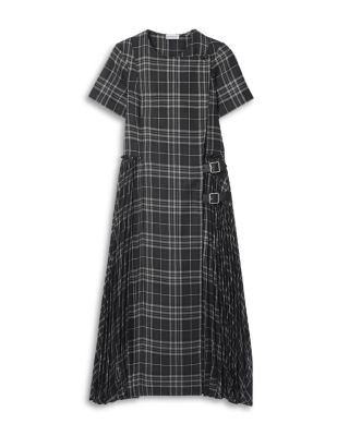 Meryl Check Wool Blend Kilt Dress