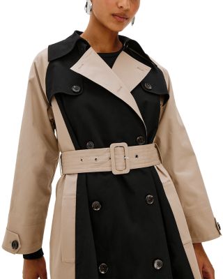 Maud Colorblocked Trench Coat