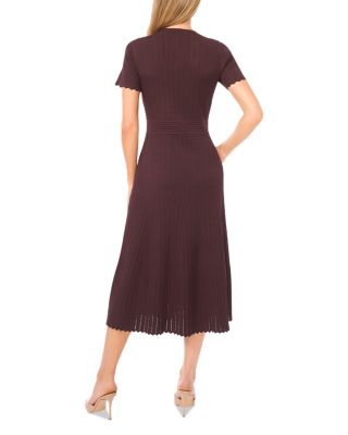 Short Sleeve Crew Neck Midi Dress