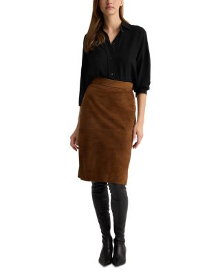 Suede Pencil Skirt