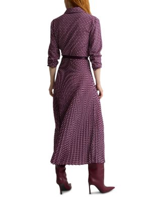 Printed Long Sleeve Shirt Dress