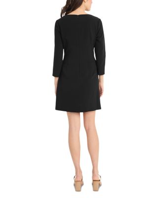 Three Quarter Sleeve Wrap Skirt Mini Dress