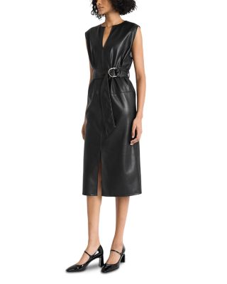 Faux Leather Midi Dress