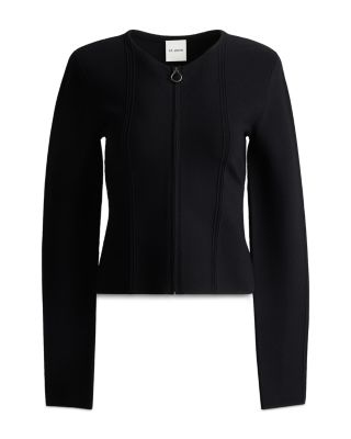 Rib Knit Zip Up Sweater