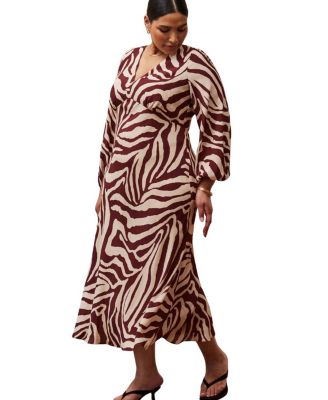 Animal Stripe Long Sleeve Dress