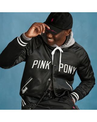 Unisex Satin Pink Pony Bomber Jacket