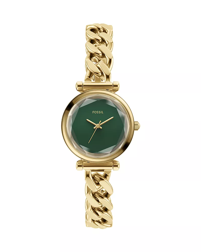 Fossil Carlie Three-Hand Gold-Tone Stainless Steel Watch, 28mm