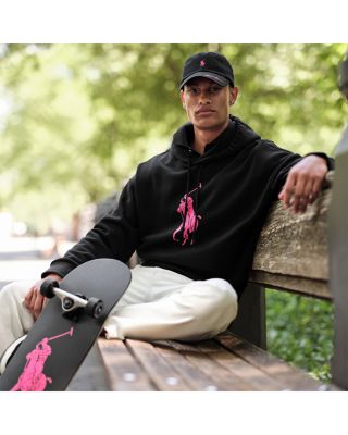 Cotton Blend Big Pink Pony Hoodie