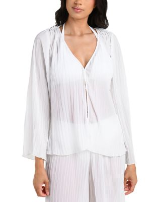 Sunbeams Pleated Cover Up Shirt