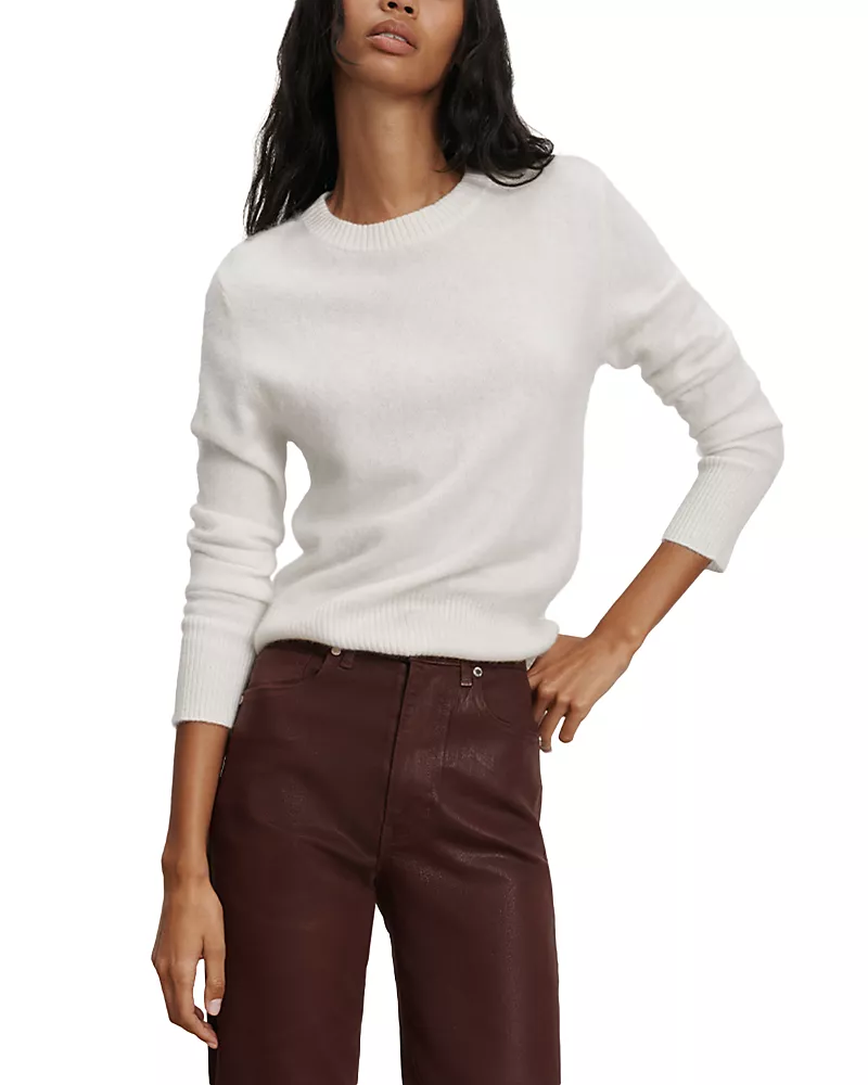 Veronica Beard Pippen Brushed Cashmere Long Sleeve Sweater