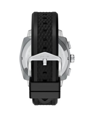 Machine Chronograph Black Silicone Watch, 44mm