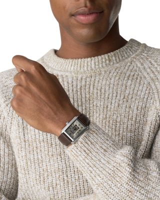 Carraway Automatic Brown Croc-Embossed Leather Watch, 30mm x 42mm