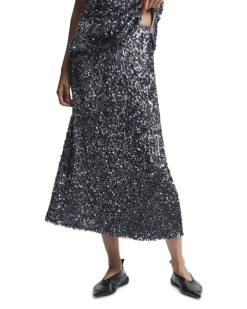 Saint Art Nylah Sequined Maxi Skirt In Neutral