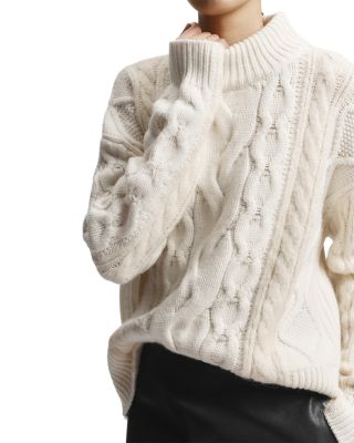 Greyson Wool Blend Mock Neck Cable Knit Sweater