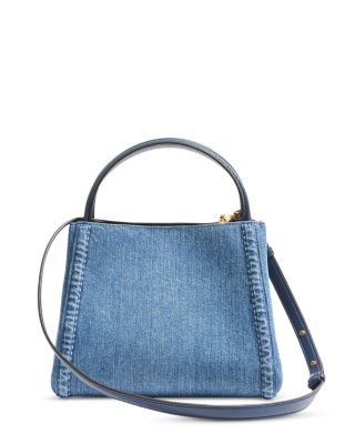 Alltime Medium VLogo Convertible Top Handle Bag in Denim