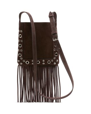 Nellc&ocirc;te Small VLogo Fringe Suede Crossbody Bag