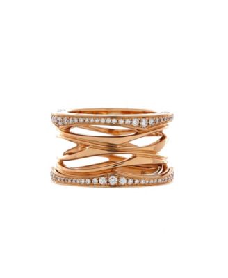  B.Zero1 Design Legend Zaha Hadid Four Band Ring 18K Rose Gold with Diamonds