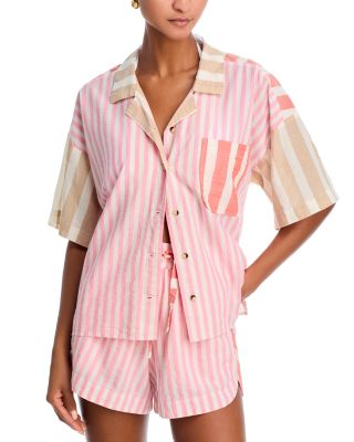 Cassis Camp Shirt & Shorts Swim Cover-Up