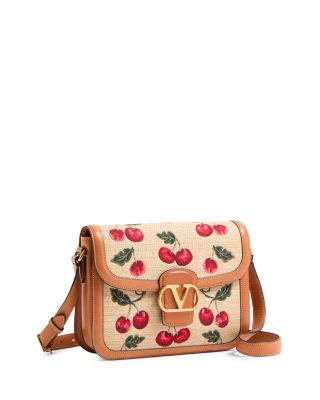 9To5 VLogo Raffia Shoulder Bag