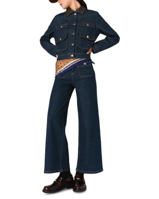Prairabrut Wide Leg Jeans in Navy