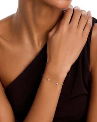 Diamond Bezel Station Bracelet in 14K Gold, 0.5 tcw