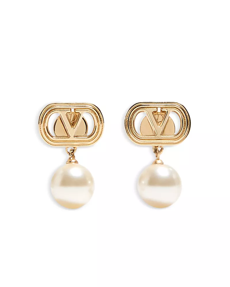 Valentino Garavani Imitation Pearl Drop Earrings, 0.8L