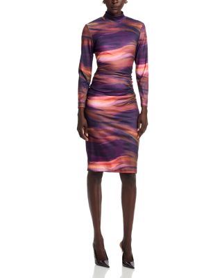 Mock Neck Jersey Dress