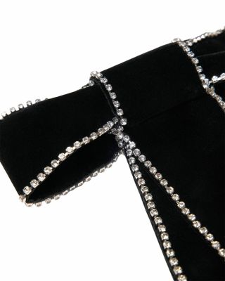 Rhinestone Velvet Bow Hair Barrette